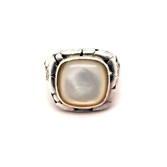 Silver 925 Gold Flower White Stone Ring